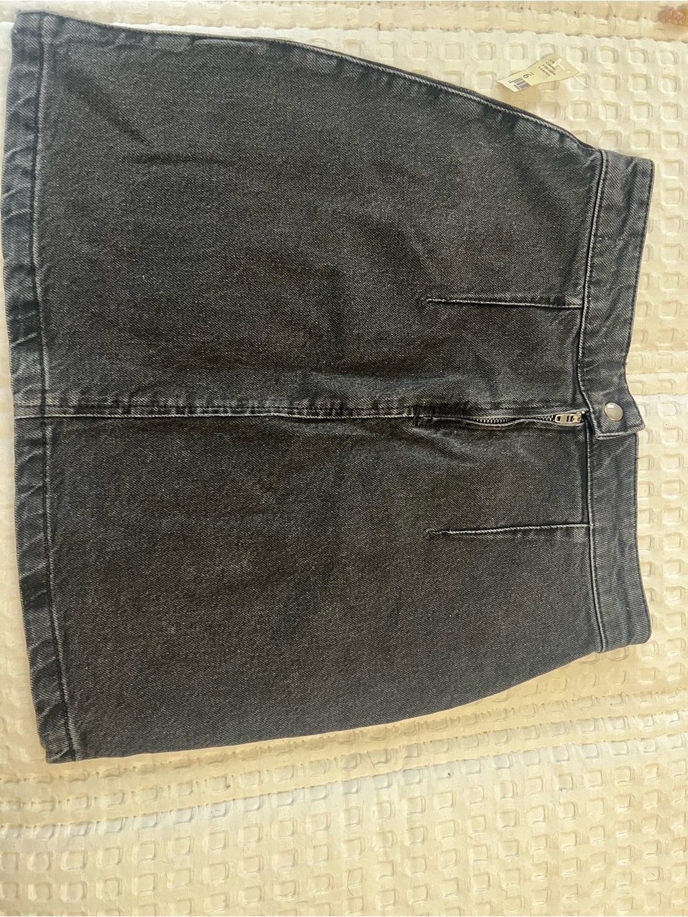 Free People Washed Black Denim Mini Skirt